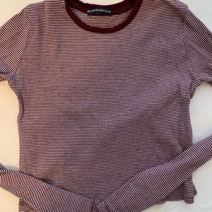 Brandy Melville red and white striped long sleeve